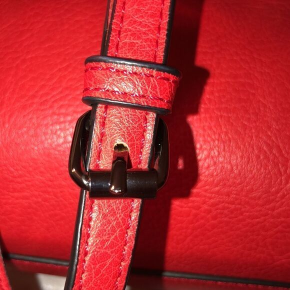 Red Gun Faux Leather Crossbody Convertible Satchel Purse with Handles - Picture 9 of 14